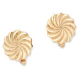 GOLD CUFFLINKS, KUTCHINSKY, 1977 each comprising of a twisted circular face, signed KLd, 17.2g.