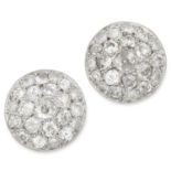 3.40 CARAT DIAMOND CLUSTER EARRINGS the circular form is set with old cut diamonds totalling