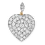 2.72 CARAT DIAMOND HEART PENDANT set with round cut diamonds totalling approximately 2.72 carats,