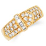 0.65 CARAT DIAMOND BUCKLE RING, DAVID MORRIS set with round and step cut diamonds totalling