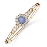 ANTIQUE SAPPHIRE AND DIAMOND BANGLE set with a Mughal carved sapphire and old cut diamonds totalling