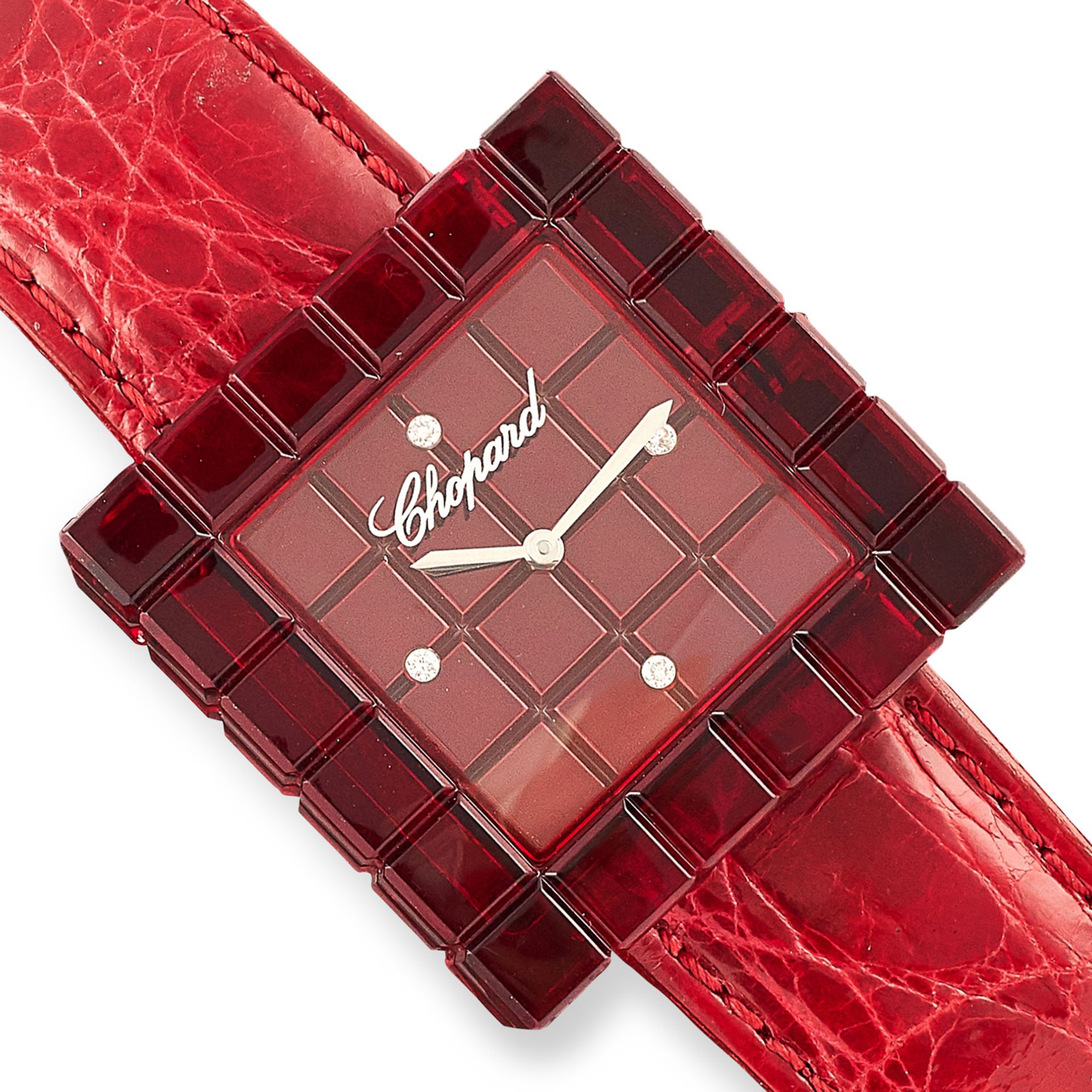 BE MAD WATCH, CHOPARD with red resin bezel and round cut diamonds, inner diameter: 9cm, 29.6g. - Image 2 of 2