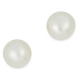 PEARL EARRINGS, THEO FENNEL each set with a pearl approximately 11.8mm in diameter, 9.2g.