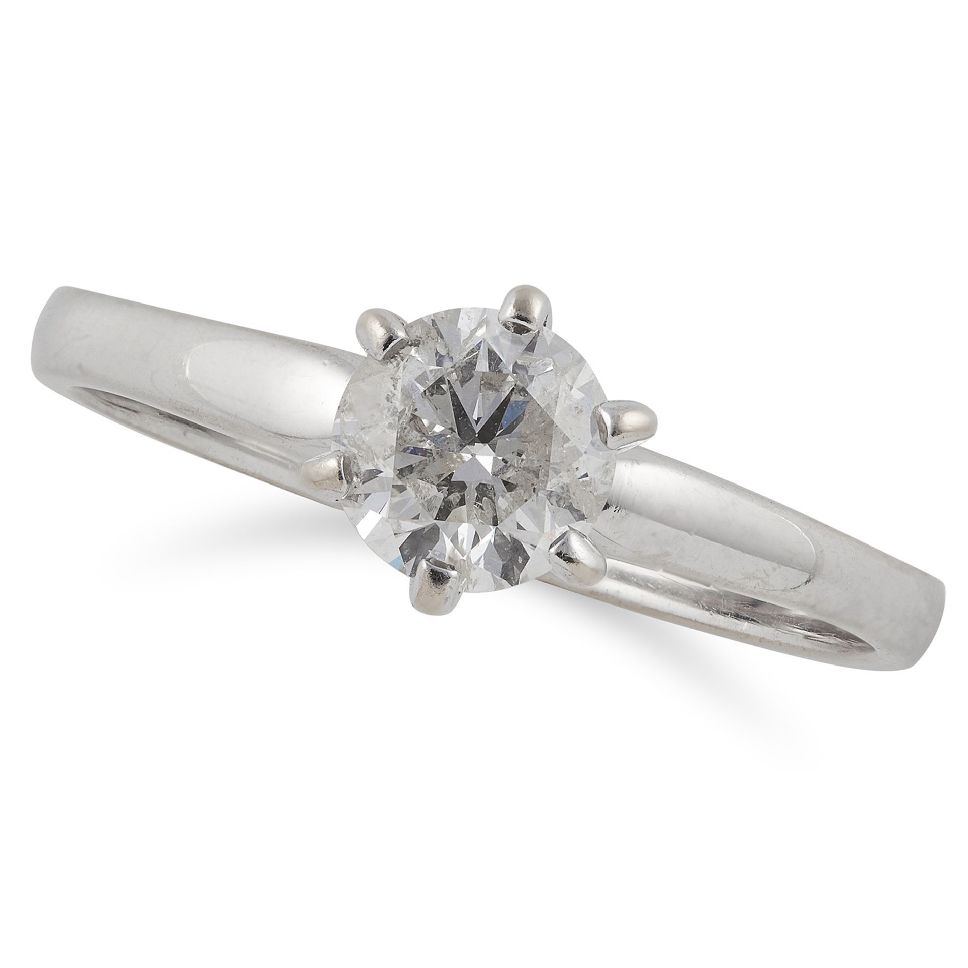 DIAMOND SOLITAIRE RING, set with a round cut diamond of approximately 0.75 carats, size Q / 8, 3.6g.