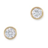 A PAIR OF DIAMOND STUD EARRINGS, BOODLES each set with a round cut diamond, totalling 0.90 carats,