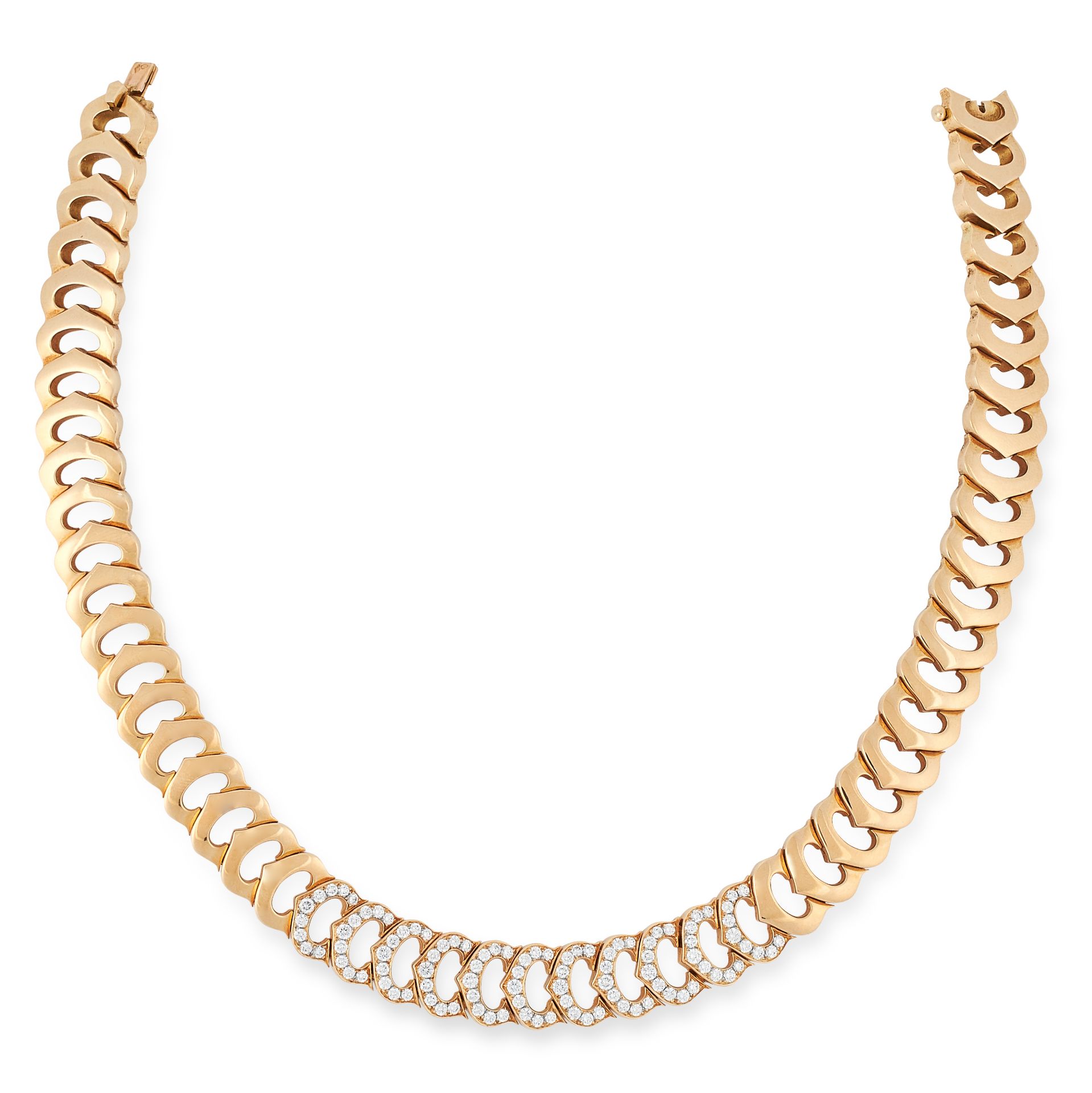 A C DE CARTIER DIAMOND NECKLACE, CARTIER the fancy C links set with round cut diamonds totalling - Bild 2 aus 3