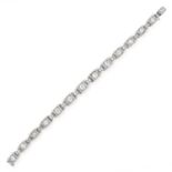 AN ART DECO DIAMOND BRACELET, FRENCH set with old cut diamonds in square border, marked