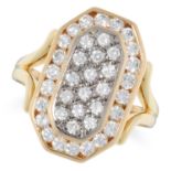 A DIAMOND DRESS RING, BOODLES the octagonal face pave set with round cut diamonds totalling 1.40