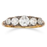 DIAMOND FIVE STONE RING set with round cut diamonds totalling approximately 0.75 carats, size M / 6,