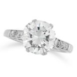 A 2.48 CARAT DIAMOND SOLITAIRE RING set with a principal round cut diamond of 2.48 carats with