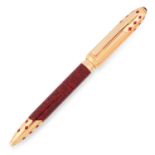 A VINTAGE PEN set with jasper and enamel, 13.5 cm, 40.2g.