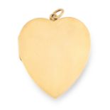 AN ANTIQUE HEART LOCKET PENDANT designed as a hinged heart with a space for two photos, 5.5cm, 32g.