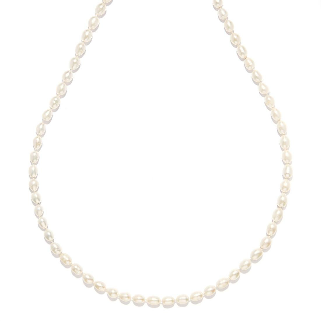A PEARL ROPE NECKLACE comprising of a single row of pearl beads, 120cm, 78.6g.