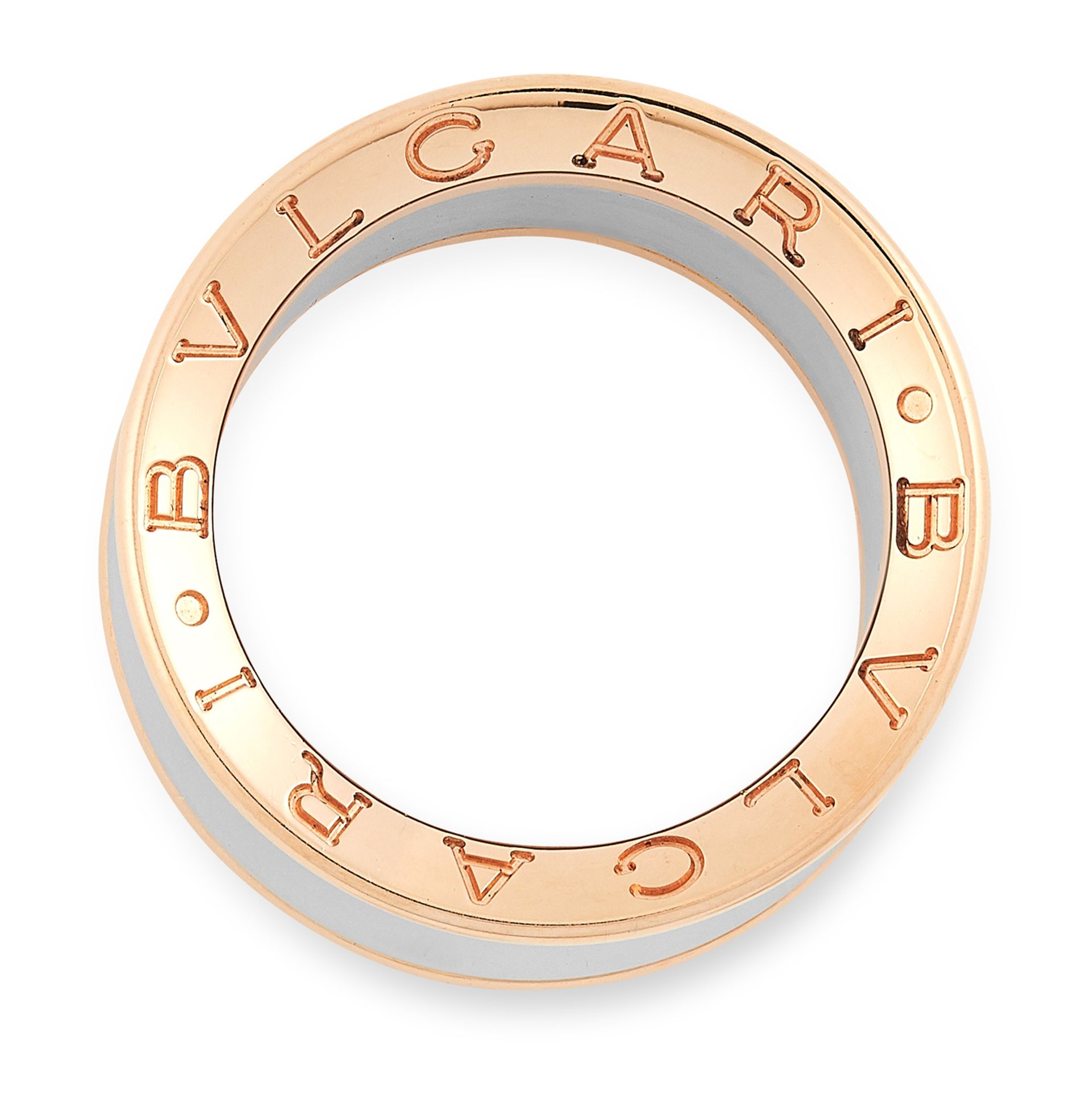 A TURBO RING, BULGARI the concave body in two tone gold, signed Bvlgari size K / 5, 10g. - Bild 2 aus 2