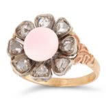 ANTIQUE CONCH PEARL AND DIAMOND CLUSTER RING set with a central conch pearl of 7.9mm in a cluster of