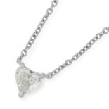 A 0.53 CARAT DIAMOND HEART NECKLACE set with a heart cut diamond of approximately 0.53 carats, 40cm,