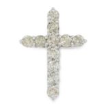 A DIAMOND CROSS PENDANT set with approximately 3.50 carats of round cut diamonds, 3.5cm, 4.1g.