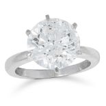 5.03 CARAT DIAMOND SOLITAIRE RING claw set with a round brilliant cut diamond of approximately 5.