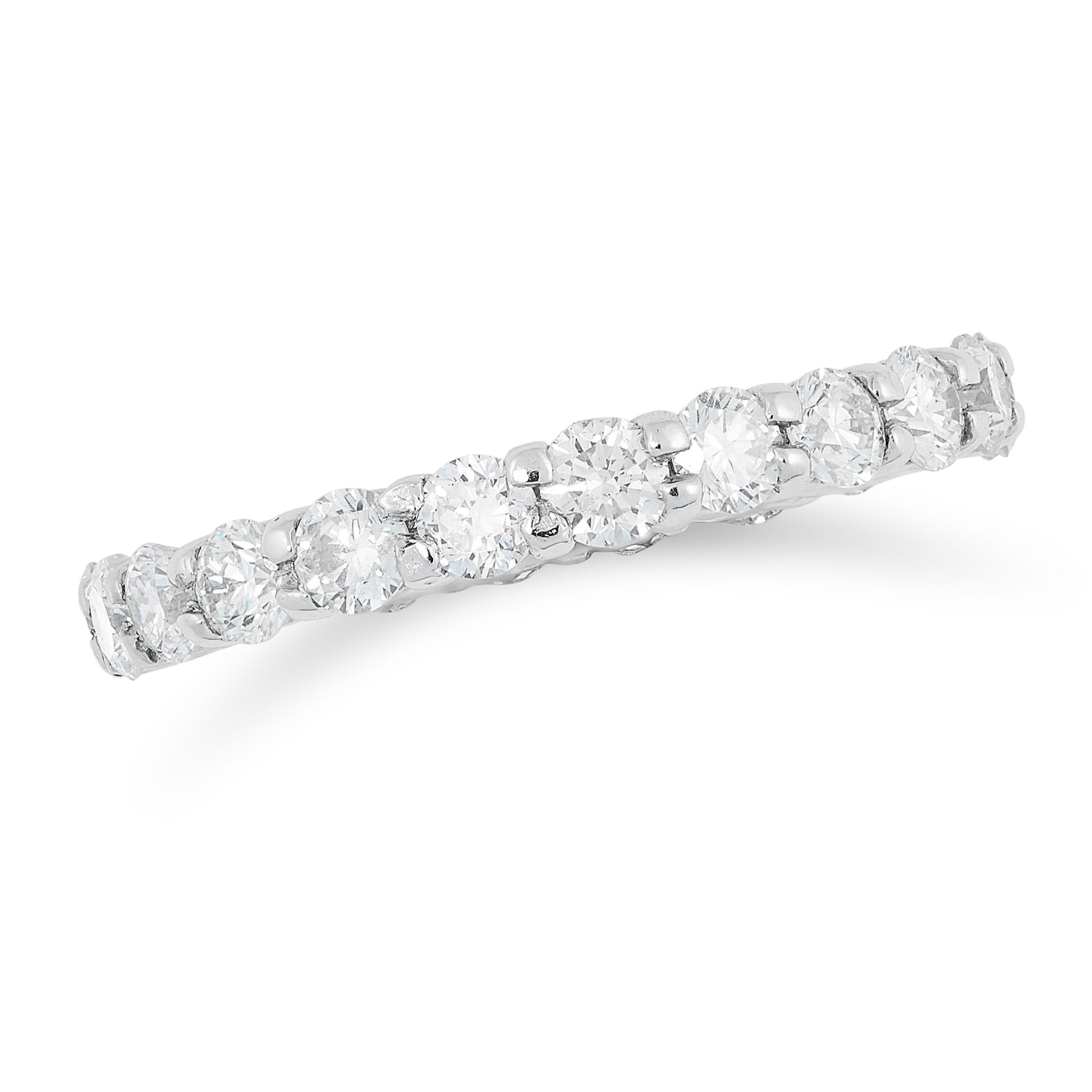 A DIAMOND ETERNITY RING the band set with round cut diamonds, size I / 4, 2.9g.