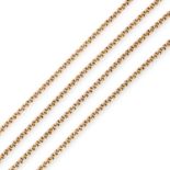 ANTIQUE ALBERT GUARD CHAIN NECKLACE 60.7cm, 68.5g.