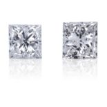 TWO SQUARE MODIFIED BRILLIANT CUT / PRINCESS CUT DIAMONDS, TOTALLING 0.49cts, UNMOUNTED.