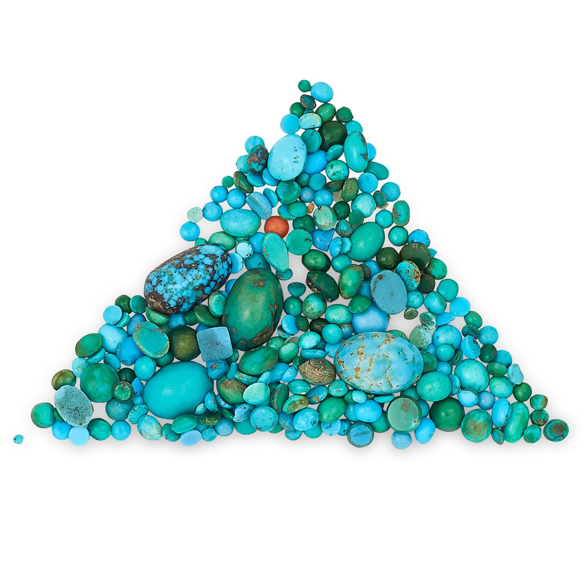 PARCEL OF CABOCHON TURQUOISE of assorted sizes, 70.0 carat total weight.