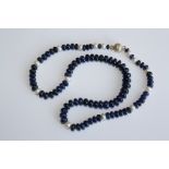 A SAPPHIRE AND CULTURED PEARL NECKLACE
