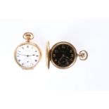 TWO GOLD-PLATED POCKET WATCHES, c. 1900