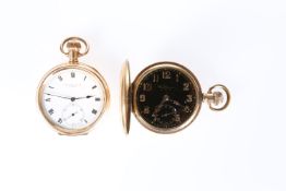 TWO GOLD-PLATED POCKET WATCHES, c. 1900
