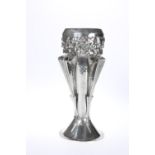 A LIBERTY & CO TUDRIC PEWTER VASE, DESIGNED BY OLIVE BAKER, CIRCA 1902