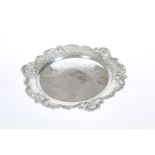 A LATE VICTORIAN ELECTRO-PLATED SILVER SALVER