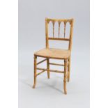 A REGENCY PAINTED FAUX BAMBOO SIDE CHAIR