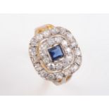 A LATE 19TH CENTURY SAPPHIRE AND DIAMOND RING