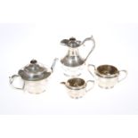 A LATE VICTORIAN SILVER-PLATED FOUR PIECE TEA AND COFFEE SERVICE