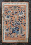 A CHINESE SILK NEEDLEWORK PANEL