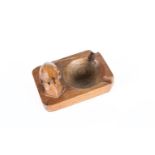 ROBERT THOMPSON OF KILBURN, A MOUSEMAN OAK ASHTRAY, CIRCA 1970's