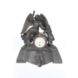 A VICTORIAN SPELTER MANTEL CLOCK