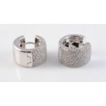 A PAIR OF CONTEMPORARY 18CT WHITE GOLD AND DIAMOND EARRINGS