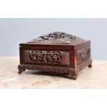 A CHINESE CARVED HARDWOOD TABLE CASKET, 19th CENTURY