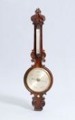 A MID 19TH CENTURY ROSEWOOD WHEEL BAROMETER, SIGNED L. CASELLA, LONDON