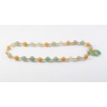 CHINESE JADEITE AND GOLD NECKLACE