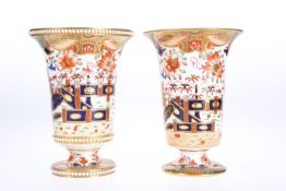 TWO EARLY 19TH CENTURY SPODE TRUMPET SHAPED VASES