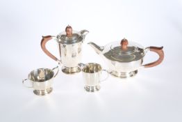 A SILVER FOUR PIECE TEA SERVICE