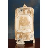 A JAPANESE MEIJI PERIOD IVORY TUSK JAR AND COVER