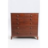 A MID 19TH CENTURY MAHOGANY CHEST OF DRAWERS
