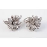 A PAIR OF 1950'S DIAMOND SET EARRINGS