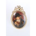 A CONTINENTAL PAINTED PORCELAIN MINIATURE