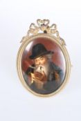 A CONTINENTAL PAINTED PORCELAIN MINIATURE