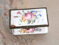 AN 18TH CENTURY ENAMEL PATCH BOX