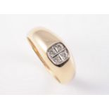 A GENTS DIAMOND SET SIGNET RING